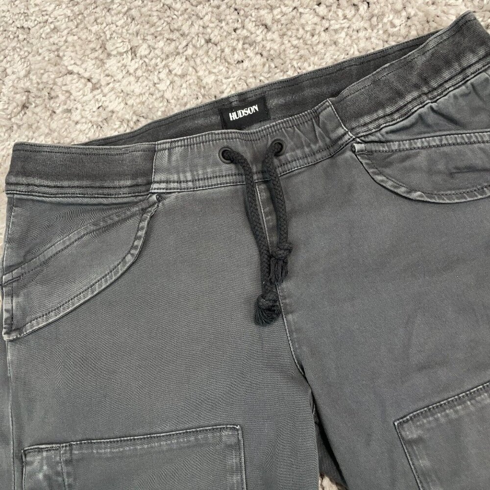 Hudson Runaway Flight Cargo Pants In Gray Size 27 Drawstring Waist Jogger Leg